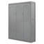 Grand lit avec rangement, gris - tablettes confortables et pratiques, support de matelas