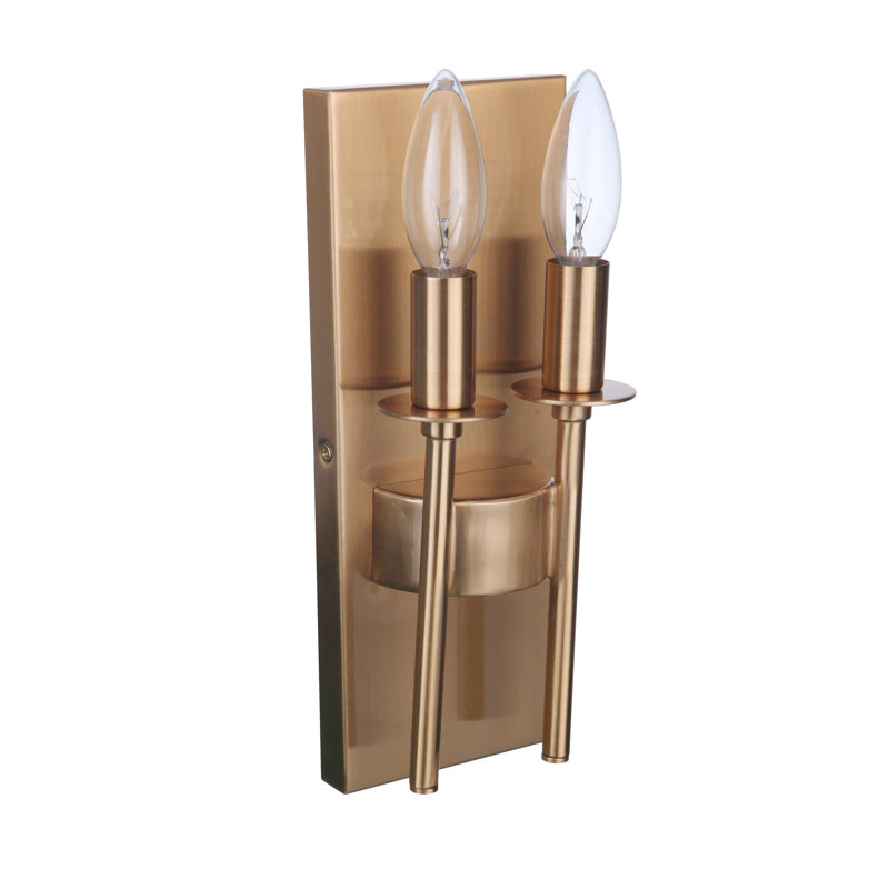 Retta Steel Candle Wall Light, Brass