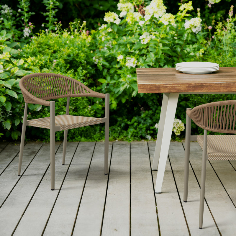 Fauteuil de salle à manger rotin intérieur / extérieur, Brun / beige / brun clair