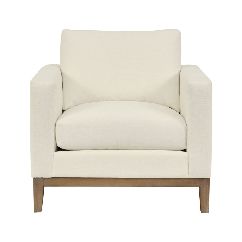 Bellah Upholstered Armchair, White 100% Polyester