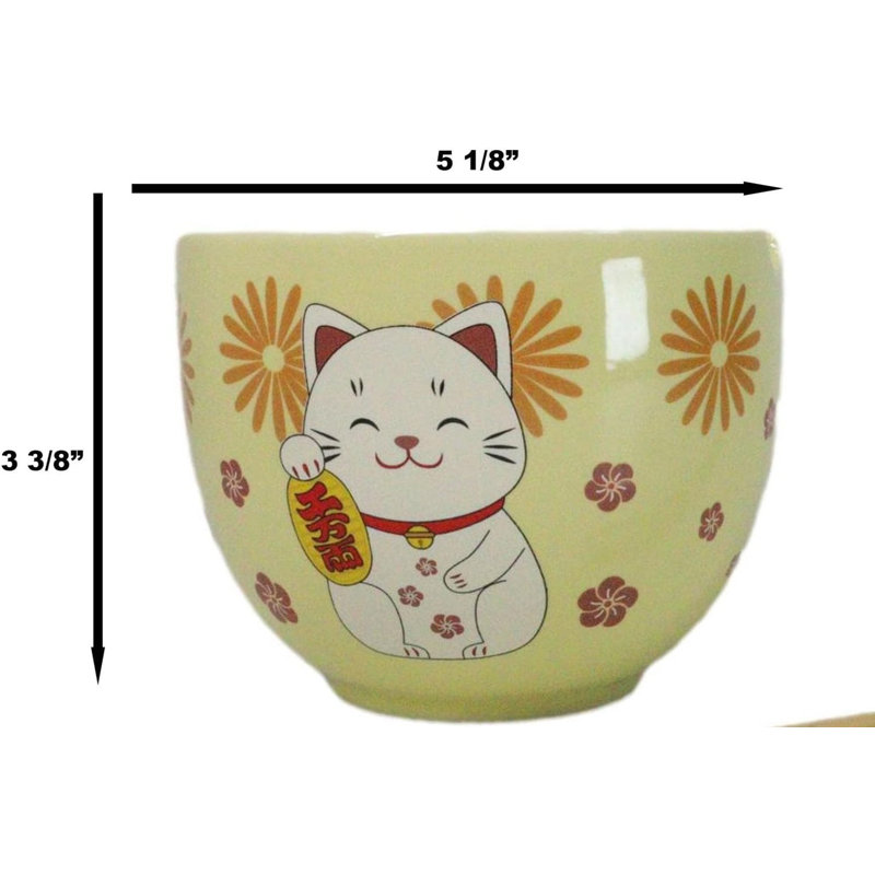 Ensemble de bol à soupe Maneki Neko Lucky Cat Donburi Ramen avec baguettes