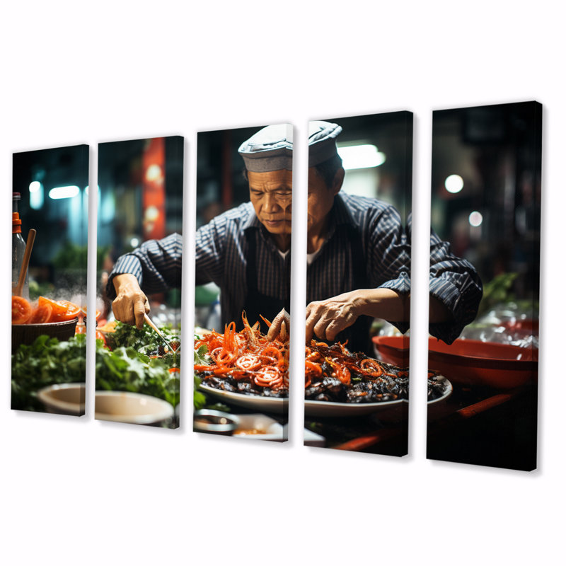 «Vietnamese Street Food II», reproduction d'art sur toile - 5 panneaux égaux