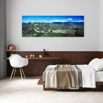 Fortified Wall On A Mountain, Great Wall Of China, Beijing, China Abstract Contemporary Architecture Landscape Wall Art