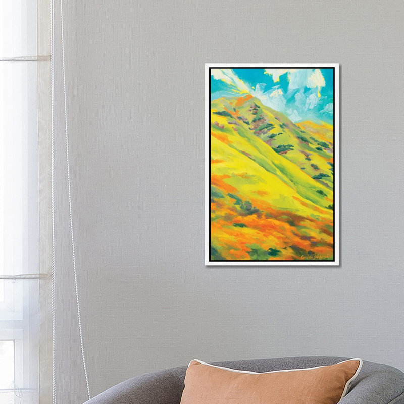 Fiery Sunset Study I by Andrea Fairservice - Painting on Canvas, White Framed, 66.04 cm H x 45.72 cm W