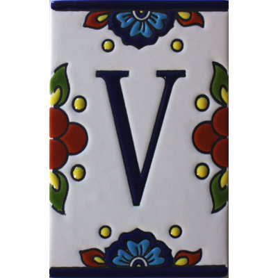 Carrelage TalaMex mexicain Talavera Mission lettre V