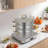 3-Tier Stainless Steel Steamer Pot with Glass Lid Large Capacity Multi-Layer Steamer Set for Gas and Induction Cooktops