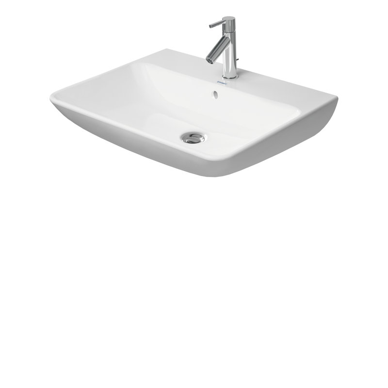 Lavabo de salle de bain mural rectangulaire en céramique avec trop-plein Me By Starck