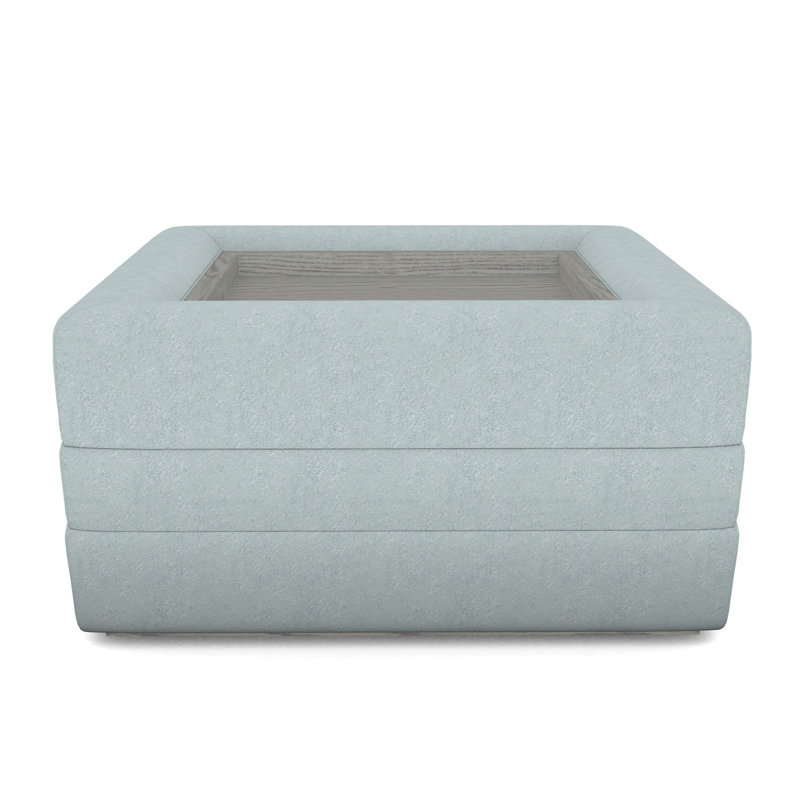 Boyden By Thom Ficilia Square Ottoman, Ian Haze, Dove Gray