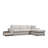 Luxury Corner Sofa with Beech Wood Frame, 102.4 x 76.4 x 33.5 inches | 100% Polyester Fabric, Dry-Cleanable | Includes 2 Portable Cushions (18 x 18 inches) | Soft Grey Foam & Spring Seating | Elegant Scandinavian Design-1992386183-1992386182