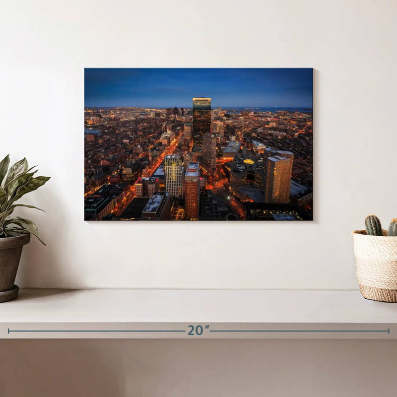 Skyline de Sirci Boston au coucher du soleil, H 8 po x l 12 po