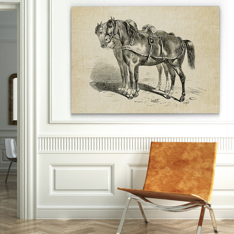 « équin plate i », reproduction, H 32 po x l 48 po x P 1,5 po, Pas de tapis, Toile tendue