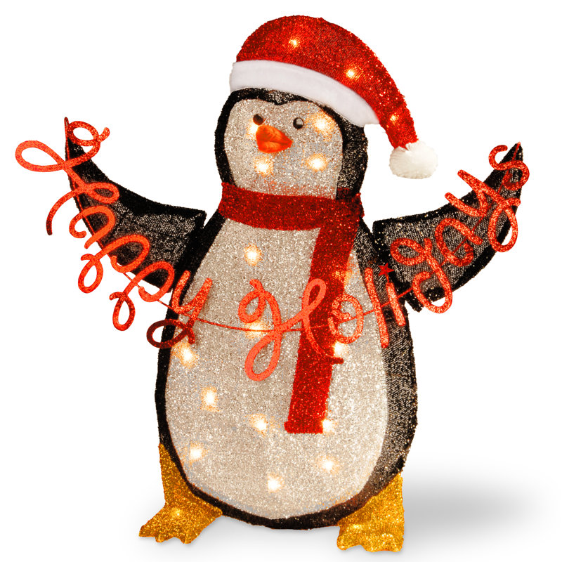Pre-Lit Tinsel Penguin