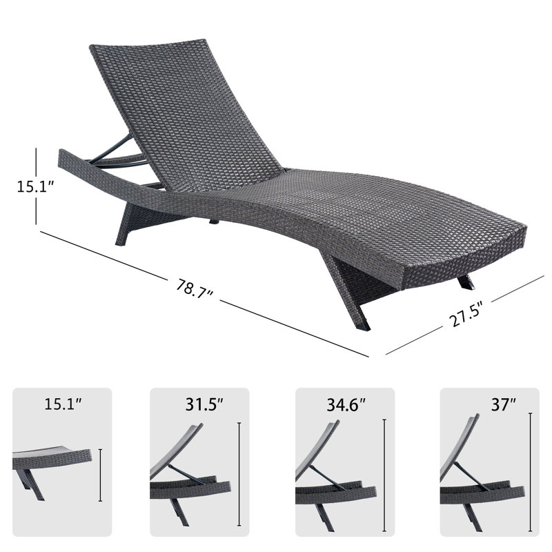 Ensemble de chaises longues en rotin et osier Upshaw Tabatha