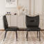 Chaises de salle à manger à coussin souple (ensemble de 2), chaises de cuisine en cuir PU sans accoudoirs avec pieds en métal (noir)-1273082861