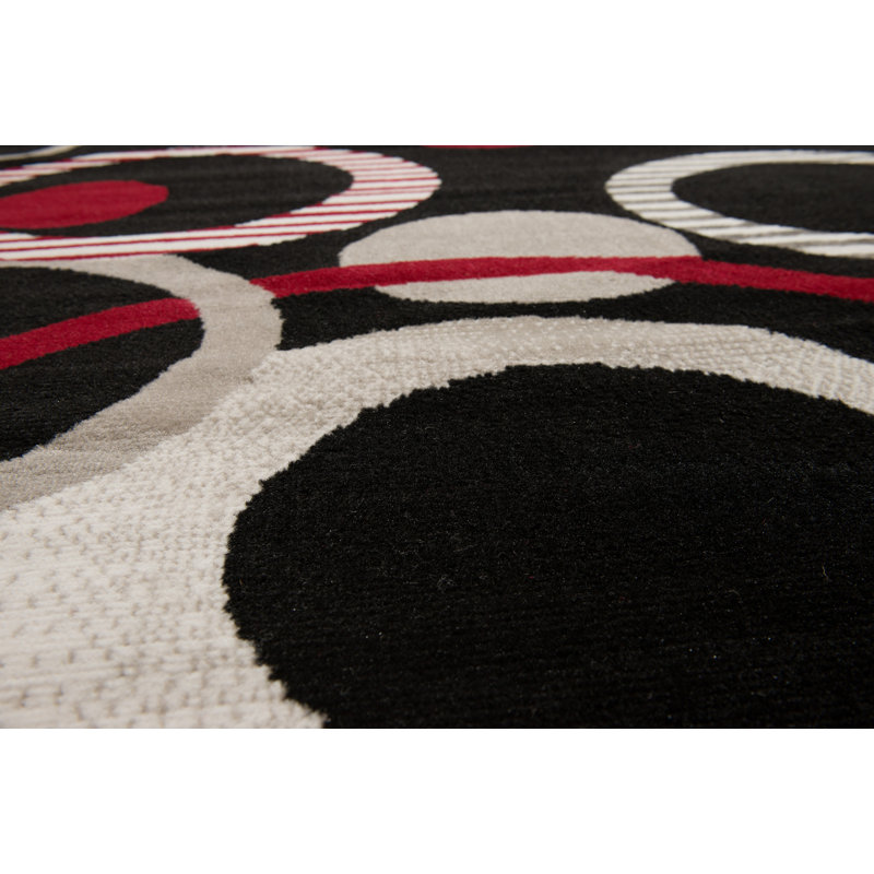 Tapis noir / rouge Gober, Rectangle 1 pi 11 po x 3 pi 3 po