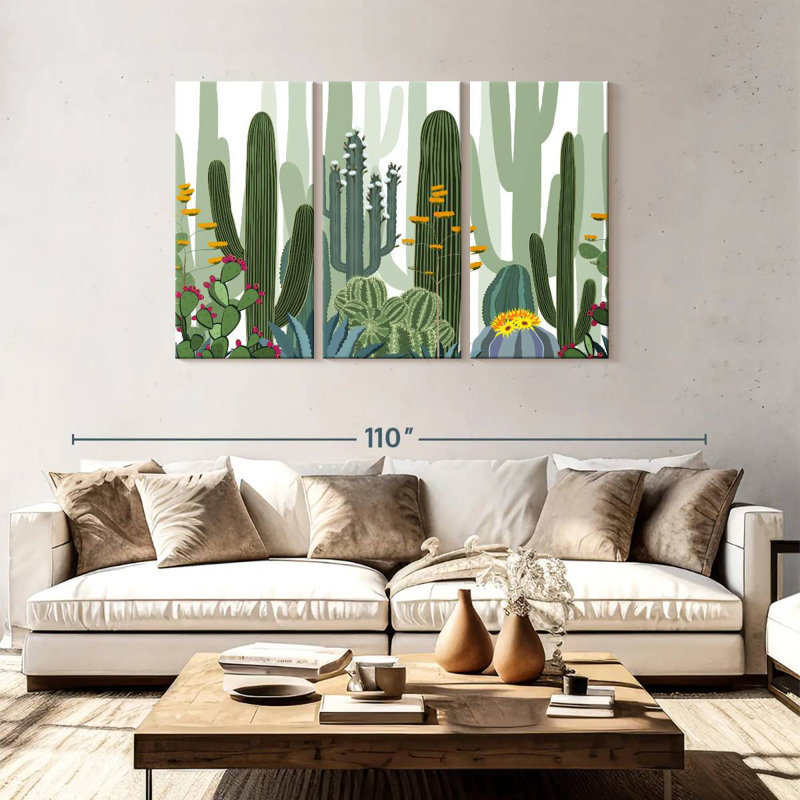 Harnek Desert Cactus Pattern, 48" H x 74" W