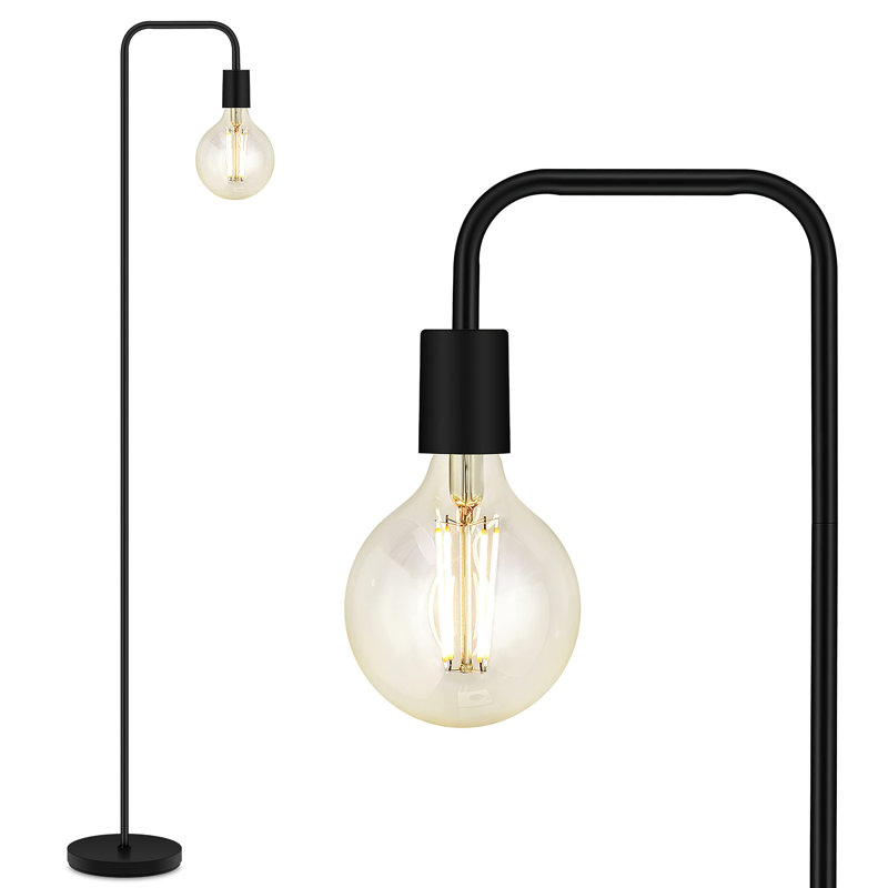 Lampe sur pied moderne et industrielle noire - conception élégante, assemblage facile (sans ampoule)