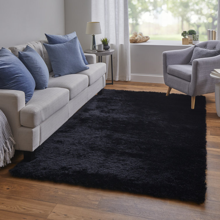 Tapis noir touffeté à la main Cienna