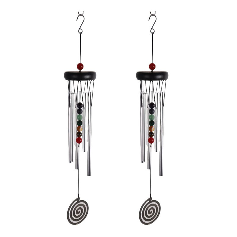 Ensemble de 2 pièces-cadeaux ICE ARMOR 18 po à long spirale en bois avec géode et carillon   