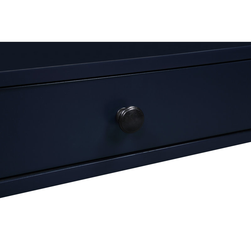 Elegant Midnight Blue Nightstand Featuring Plywood And Navy With Ample Storage Tapered Design, Navy Blue, Navy Blue