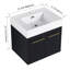 Meuble-lavabo mural 24 po avec lavabo, lavabo en résine à rebords épais, 2 portes à fermeture douce