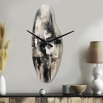 Horloge murale géométrique en métal gris Uvanovic Inner Worlds of Marble II