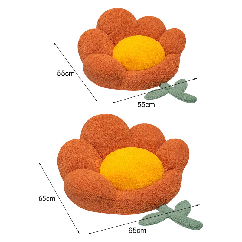 Seat Mat Detachable Extra-soft Texture Thickened Flower Shape Sitting Chair Seat Mat for Floor, 21.28" H x 18.91" W x 7.88" D