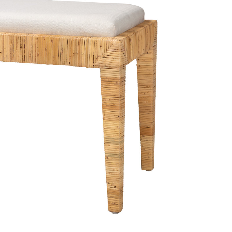 Colombano Rattan and Mahogany wood Bench