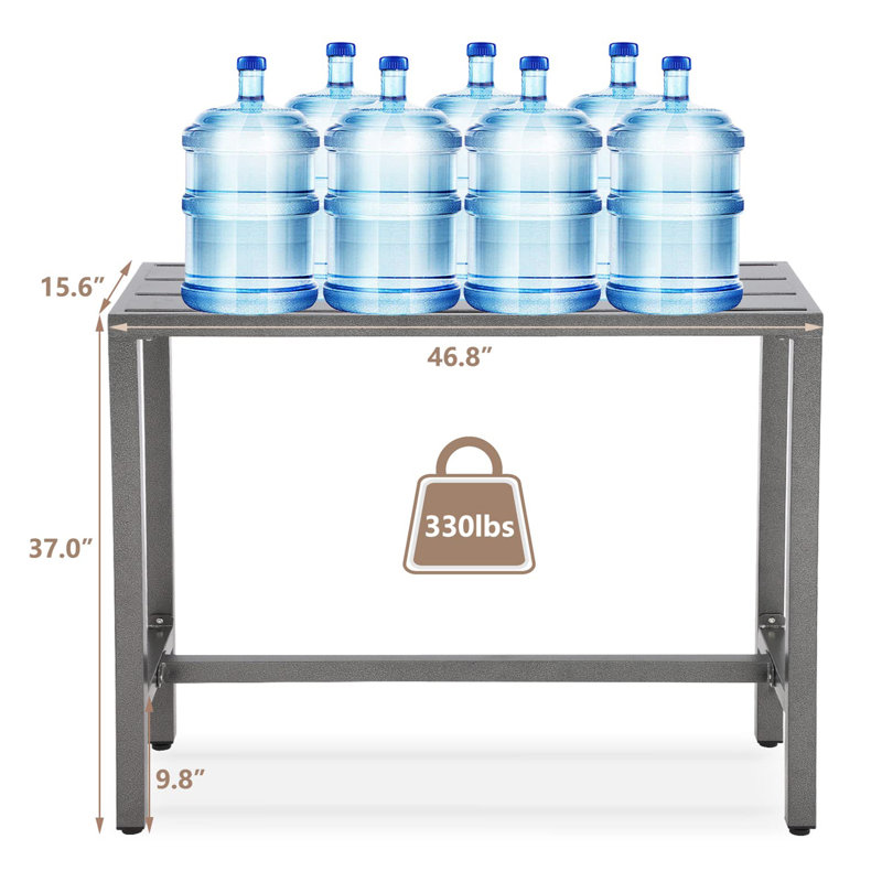 Counter Height 36.97'' Iron Bar Table, Gray, 15.6" W x 46.8" L