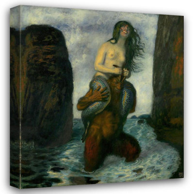 «Faun and Mermaid» par Franz Von Stuck - Art mural sur toile tendue avec châssis