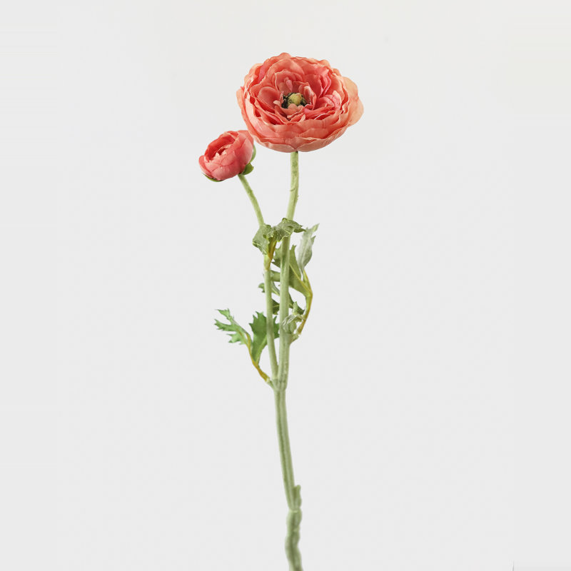 Ranunculus Faux Floral, Salmon Pink