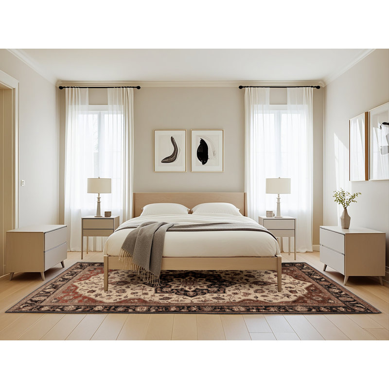 Tapis brun lavable à la machine, Rectangle de 5 pi x 8 pi
