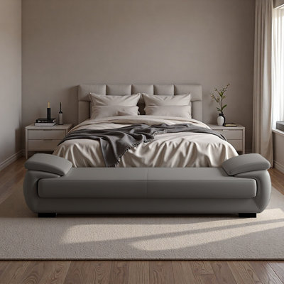 Banc de lit en cuir artificiel spacieux et durable
