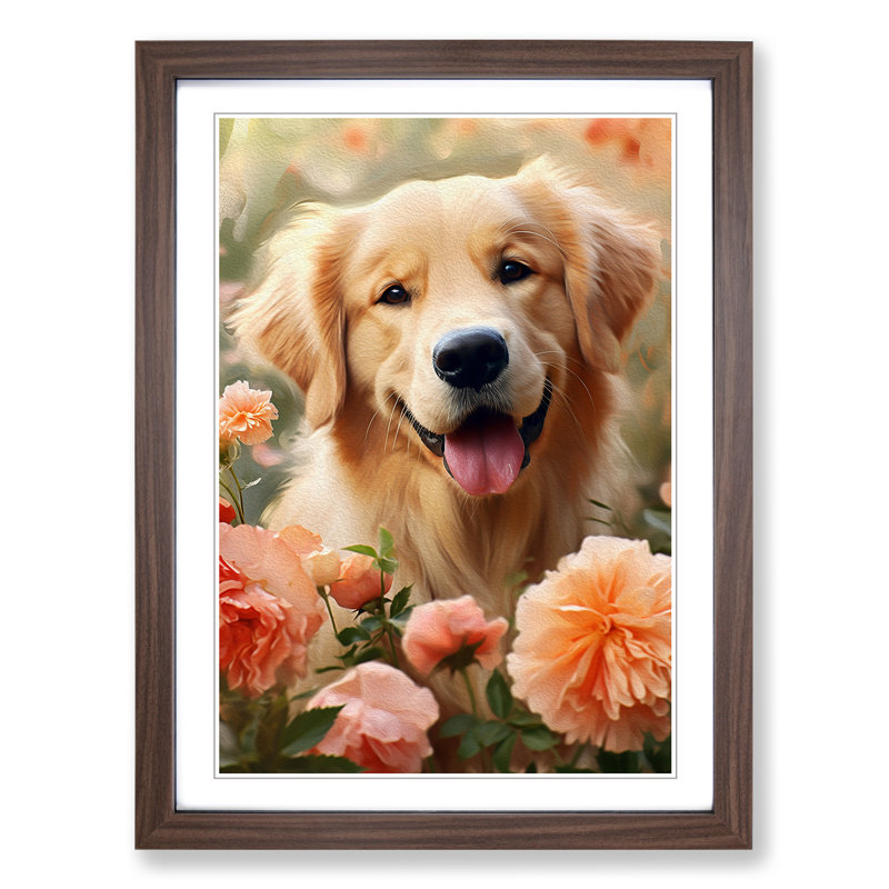 Golden Retriever Digital - Framed Print