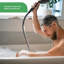 Tuyau de douche 71 po Tuyau de pomme de douche en acier inoxydable avec raccord fileté 1/2 po, finition plaquée noir mat-125094891