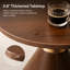 Ensemble de 2 tables basses gigognes rondes brun noisette, plateau de table en bois d'ingénierie texturé noyer avec base en acier au carbone, table d'appoint élégante en sablier pour la chambre à coucher du salon, table d'appoint peu encombrante et facile à nettoyer
