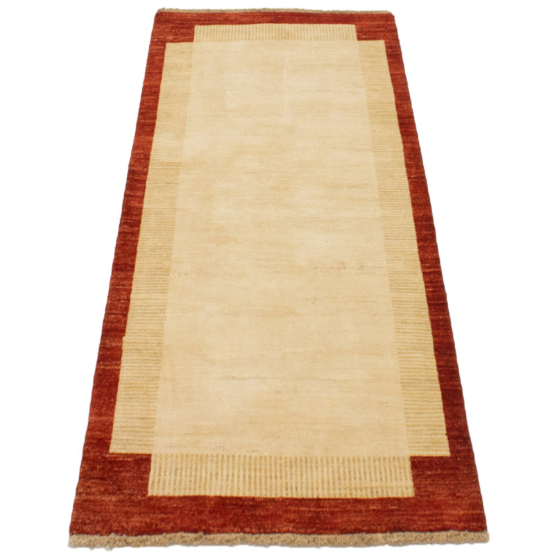 Tapis en laine crème/rouge 5 po x 6 pi 7 po à main one-of-kind-noué la 2010 Krusa
