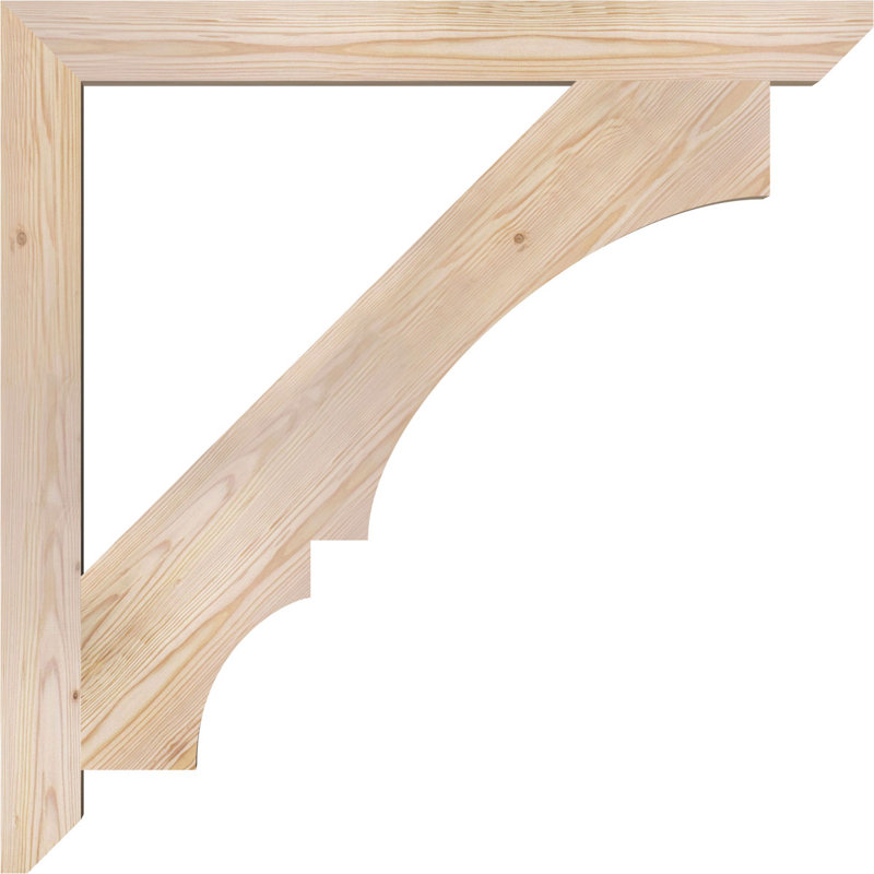 H 6 po x l 40 po x Support en bois / corbeau, H 38 po x l 3,5 po x P 38 po, Sapin de Douglas, Lisse