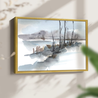 Winter Stream Watercolor I -Framed Print - Restickable