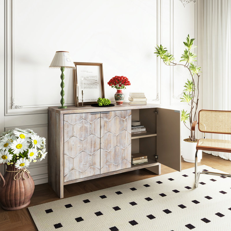 Philus Accent Cabinet, Natural Wood, 31.49" H x 46.25" W x 15.7" D