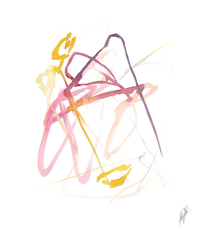 Kelly O'Neal " Sip Abstract 303 " by Kelly O'Neal Painting Print, Glass Coat, 39.75" H x 31.75" W 