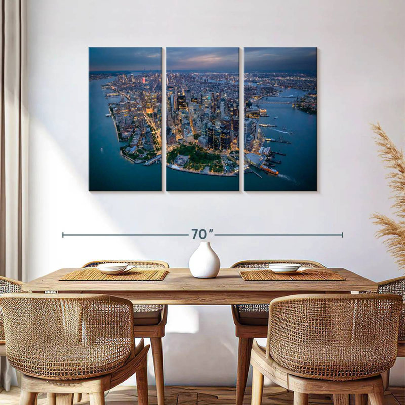 Nicci, New York, vue du ciel, H 36 po x l 57 po