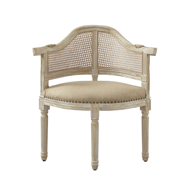 Chaise avec accoudoirs en lin 24 po Bramford, Beige