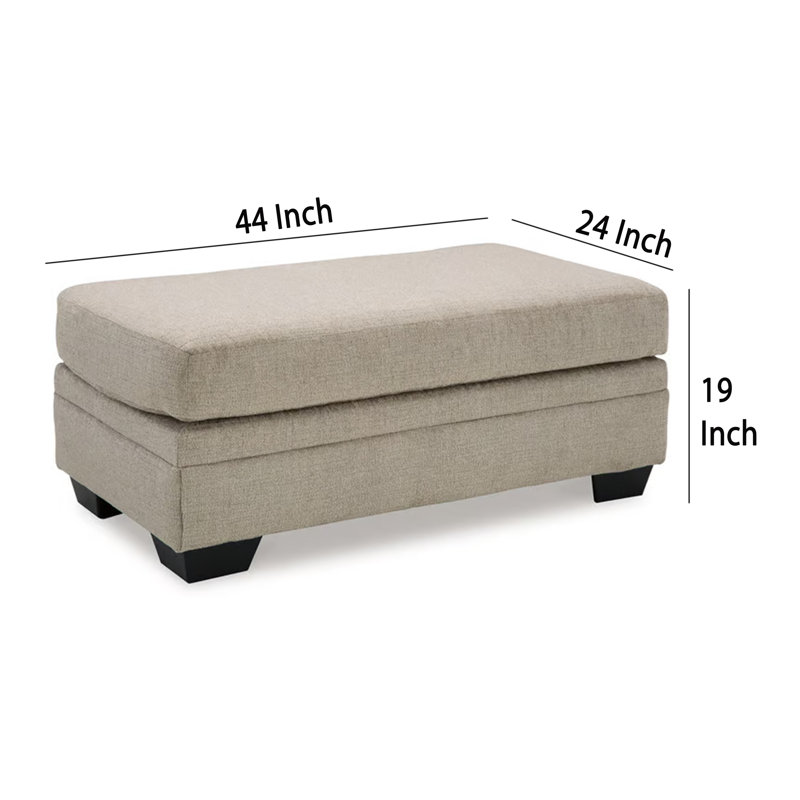 Repose-pieds rectangulaire Ead, polyester muscade 24 po x 44 po, Taupe