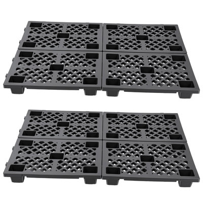 8 palettes en plastique pour le rangement au sous-sol Palettes légères et imperméables à l'humidité