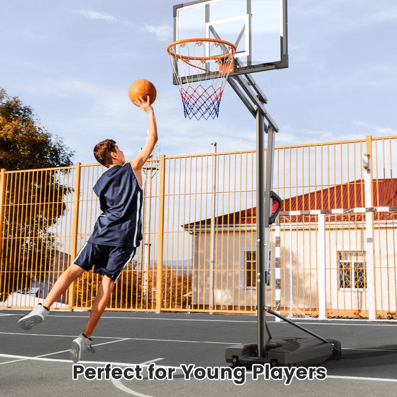 Panier de basketball portatif Cradere, Blanc/Noir