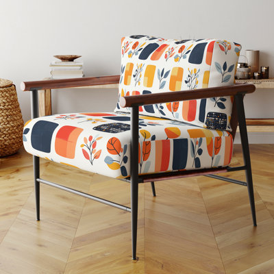 Patchwork Accent Chair - Minimal Quilt Yellow Arm Chair