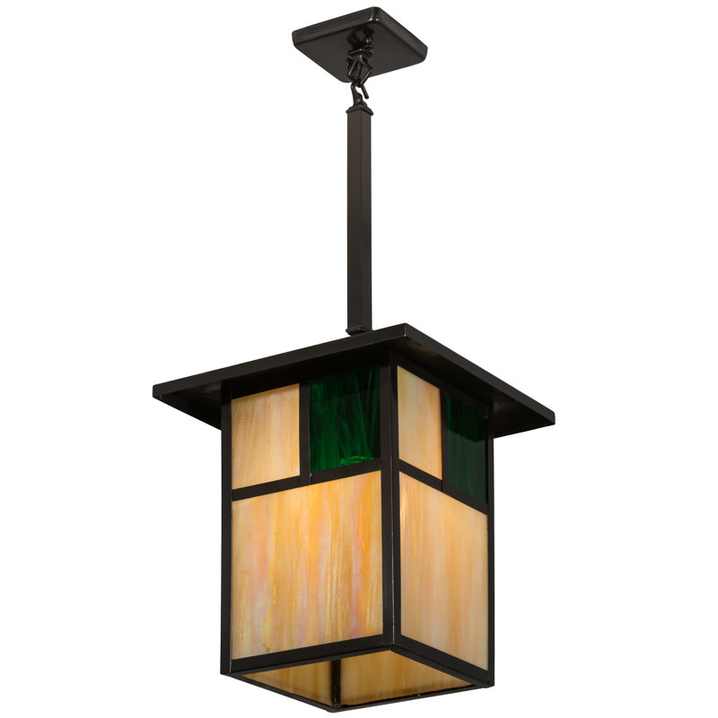 Hyde Park "T" Mission 1 - Light Pendant, Green/Clear, 30" H x 17" W x 17" D