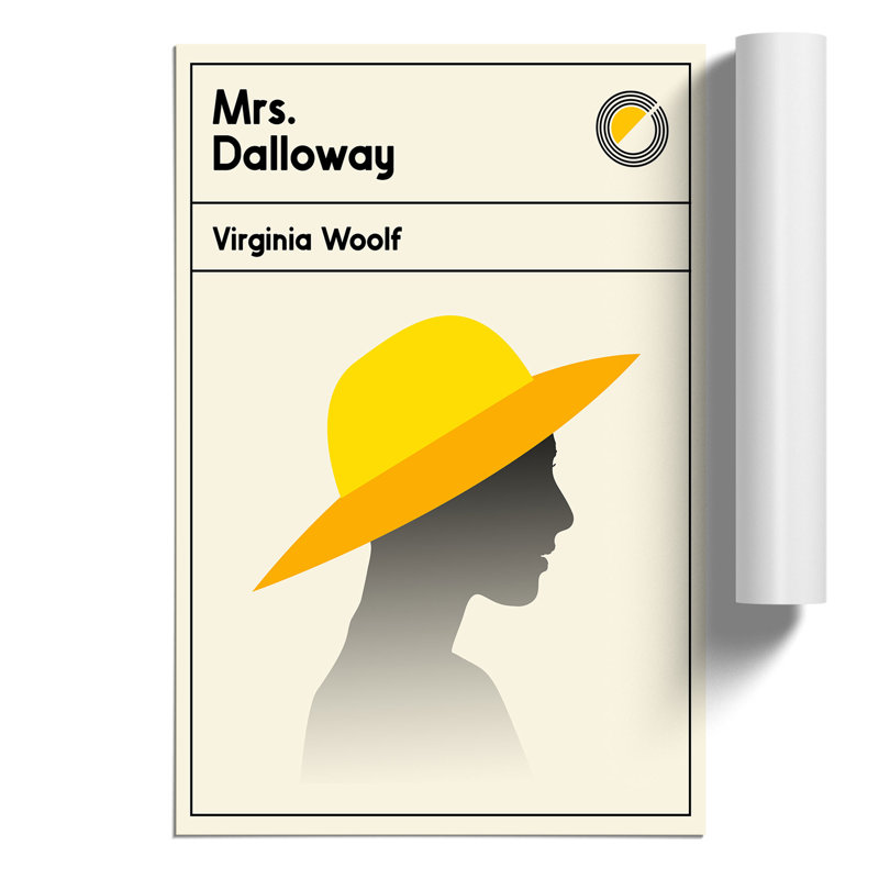 Book Cover Mrs Dalloway Virginia Wolf - Frameless Print, 30cm H x 21cm W x 0.1cm D