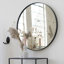 Baum Nordic Round Bathroom Framed Mirror Wall Hanging-529887370-529887372